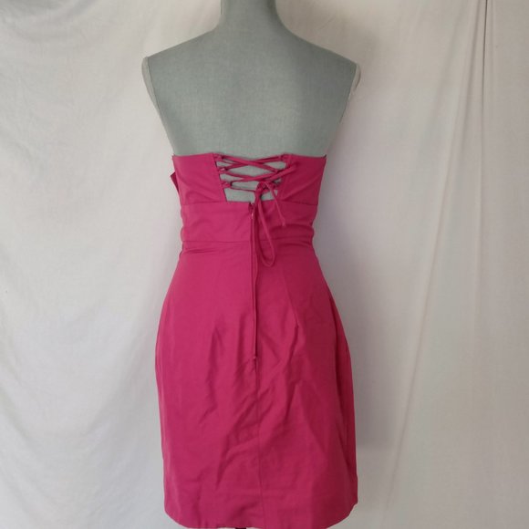 Voom Runway Sleeveless Strapless well fitted short  Mini Dress Fucsia Size M - Picture 6 of 7
